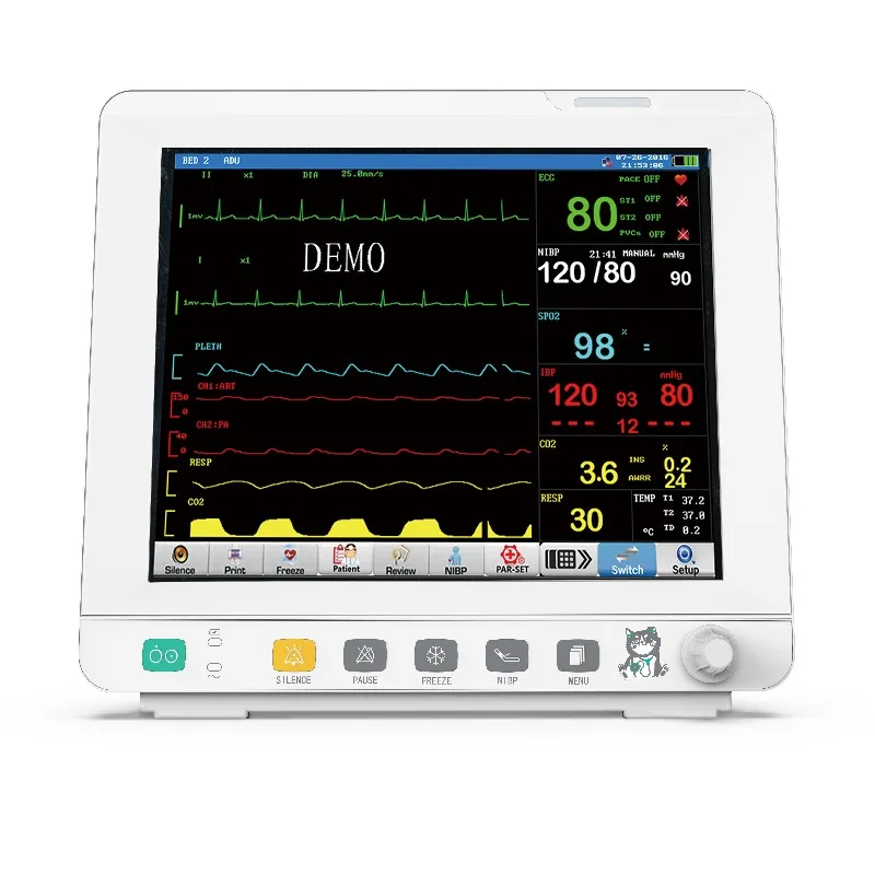 

Dog Bedside Monitor China Wholesale Transport ETCO2 Multi Parameter Portable Pet Animal Veterinary Vet Patient Monitor