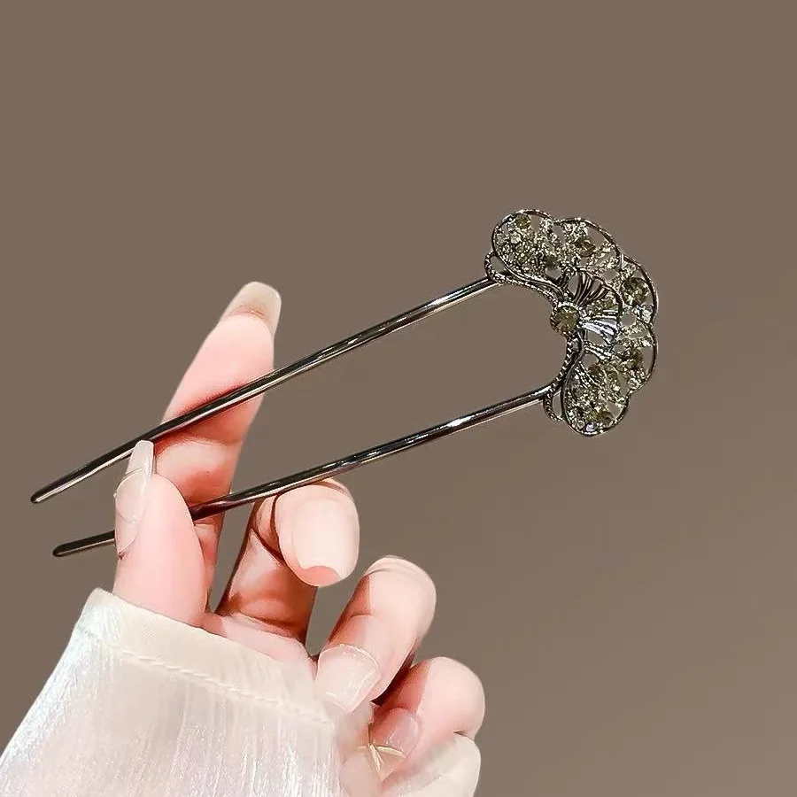 Metall-U-förmige Haarstäbchen mit Perlenquaste, Haargabel, Haarspange, französische Haarnadeln, Haaraccessoires für Damen und Mädchen, Haarschmuck, Styling-Tool – Detail 17