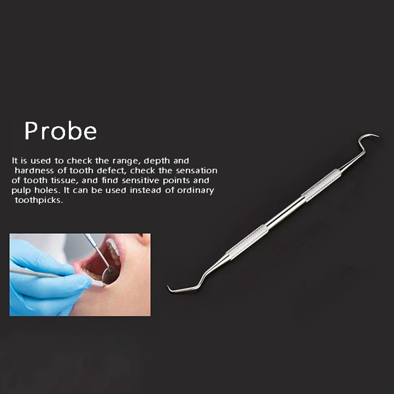 6Pc/Set Stainless Dentist Tools Oral Endoscopy Instruments Tooth Stain Scraper Tweezers  Care  Set