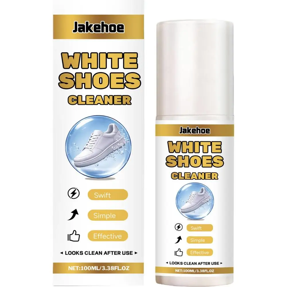 White Shoes Cleaner 100ml Foam Cleaner Waterless Sneaker Cleaner Spray Stain Remover for Leather Canvas Mesh Athletic Shoes