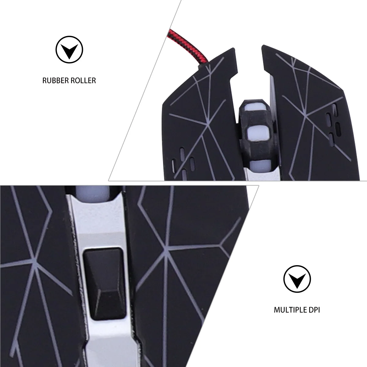 

Gaming Mouse 7 Colors Rgb Led 800-3200Dpi Adjustable Sensitivity Custom Programming Skill Release Double-Sided