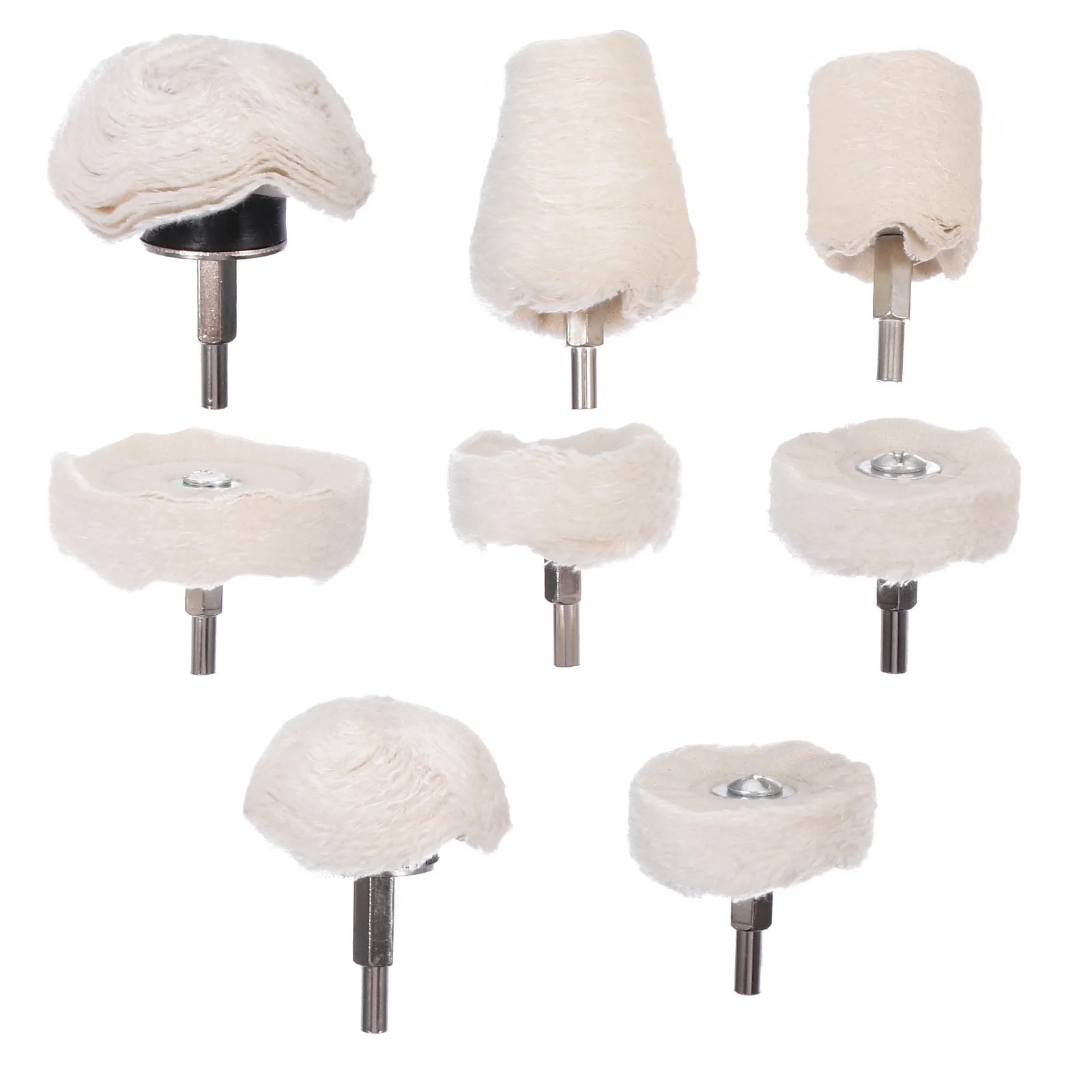 8 pcs Buffing Mop Kit Wheel Set Cloth Buffing Mop For Glass Polishing Pad Grinding Wheels Tools Parts