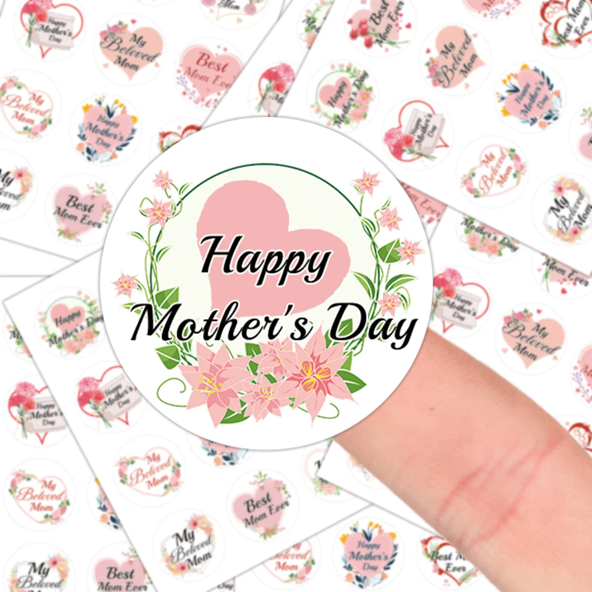 10pcs Set Happy Mothers Day Stickers Envelope Seals Thank You Stickers for Gift Wrapping Party Favor Small Business Supplies