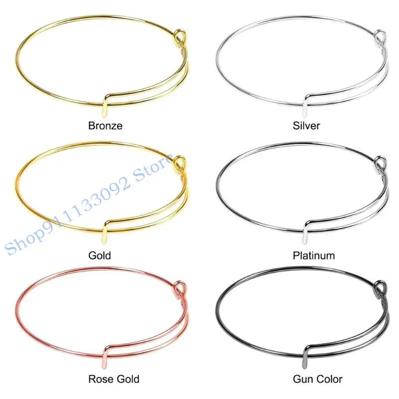

H9ED Fashion Stainless Steel Metal Expandable Men Women Bracelet Base Adjustable Blank Bangle Diy Charm Bracelets & Bangles