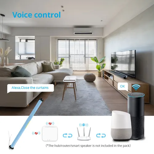 Imagen 2 del producto Zemismart-Motor de sombra enrollable Zigbee con batería para tubo de 37 y 38mm, funciona con la aplicación Tuya y Smart Life, Control Alexa y Google Home