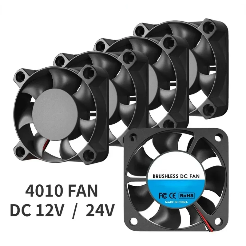 3D Printer Cooling Fan,4010 Blower 40X40X10mm Hydraulic Bearing Brushless DC 12v 24v Cooling Fans for 3D Printer with 30cm Line