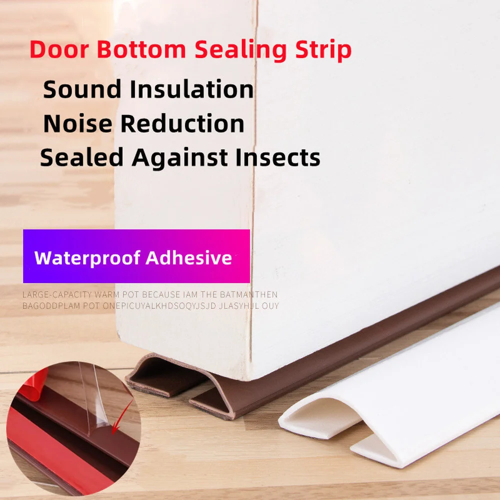 

Arched Under Door Bottom Sealing Strip Self-adhesive Noise Reduction Draft Window Stopper Flexible Dust Insect Threshold Barrier