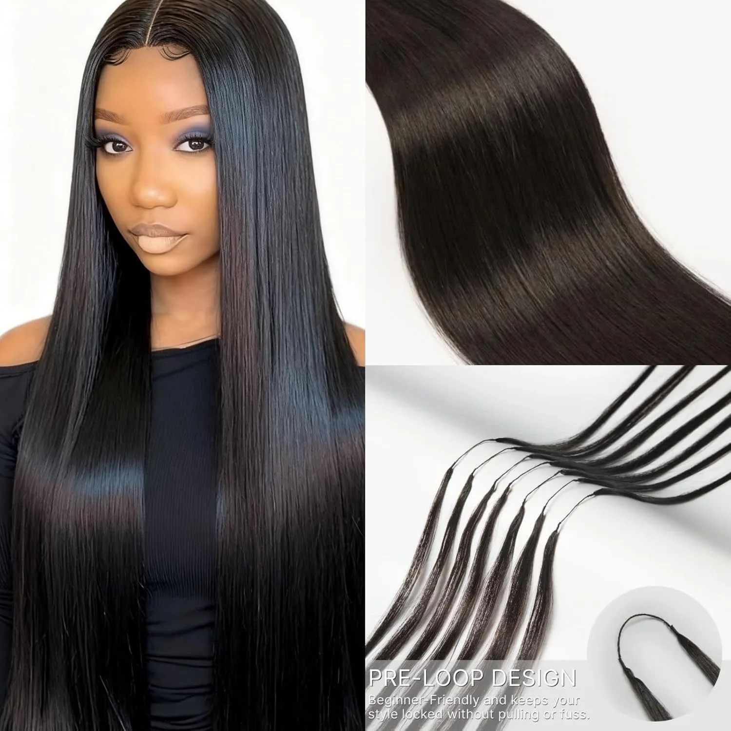 

Прямые бесшовные предварительно разделенные накладные пряди для наращивания волос Feather Line, 100% натуральные человеческие волосы, 60 грамм/лот, для плетения косичек в стиле бохо