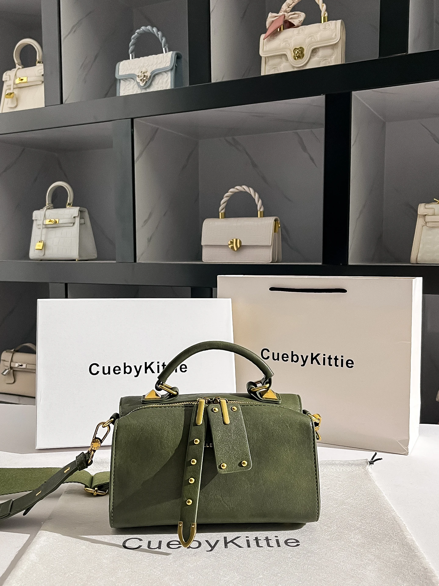 Kittie Women's Leather Boston Crossbody Bag - usage example
