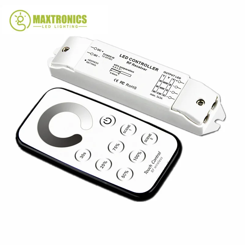 

T1+R3 DC12V-24V Single color Led Touch Dimmer mini RF Remote Controller brightness adjustment for 5050 2835 3828 led strip light