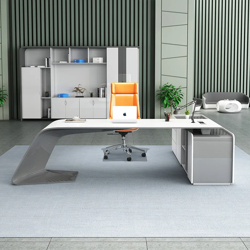 Modern Technology Office Desk Paint Fashion Atmosphere Creative Office Desk Irregular Shape Office Furniture Meja Kantor XYOD