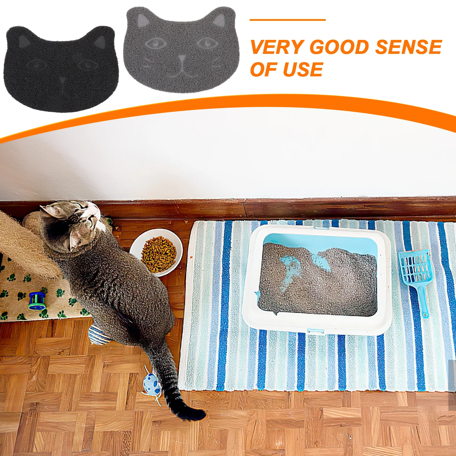 

2Pcs Pet Cat Litter Mats Nonslip Kitten Litter Pads Heatresistant Household Pet Supplies Cat Drinking Bowl Pad
