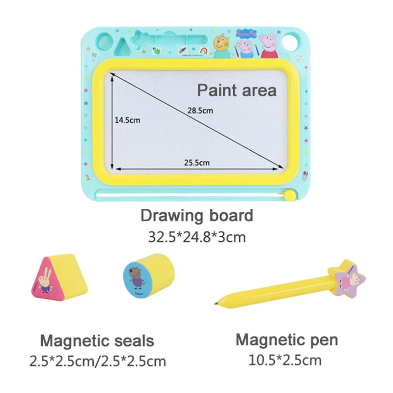 Peppa Pig Magnetic Drawing Board Colour Magnetism Pen Baby Puzzle Toy DIY Graffiti Simulated Kids Gift Early Childhood Education