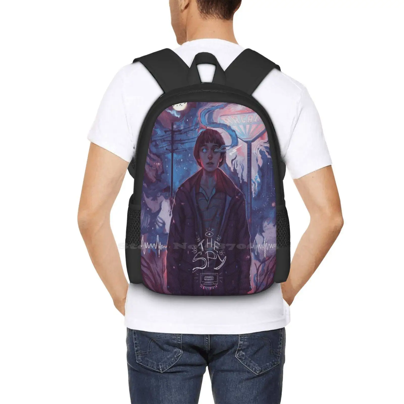 Mochila escolar para estudiantes, bolsa de viaje para ordenador portátil, Will Byers Tv