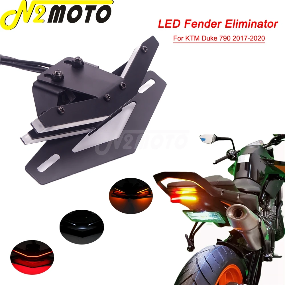 

Tail Tidy LED Fender Eliminator For KTM Duke 790 2017 2018 2019 2020 Motorcycle License Plate Bracket w/ Turn Signal Tail Light