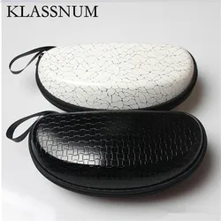 Portable Leather Sunglasses Case Women Men Glasses Box Zipper Eyeglasses Protector Box Hard Eye Glasses Case Eyewear Accessories