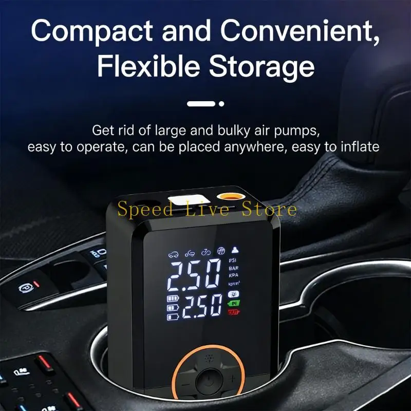 547C Useful Inflation Tool For Auto Tires Featuring Lighted Screen And 4000mAh Battery
