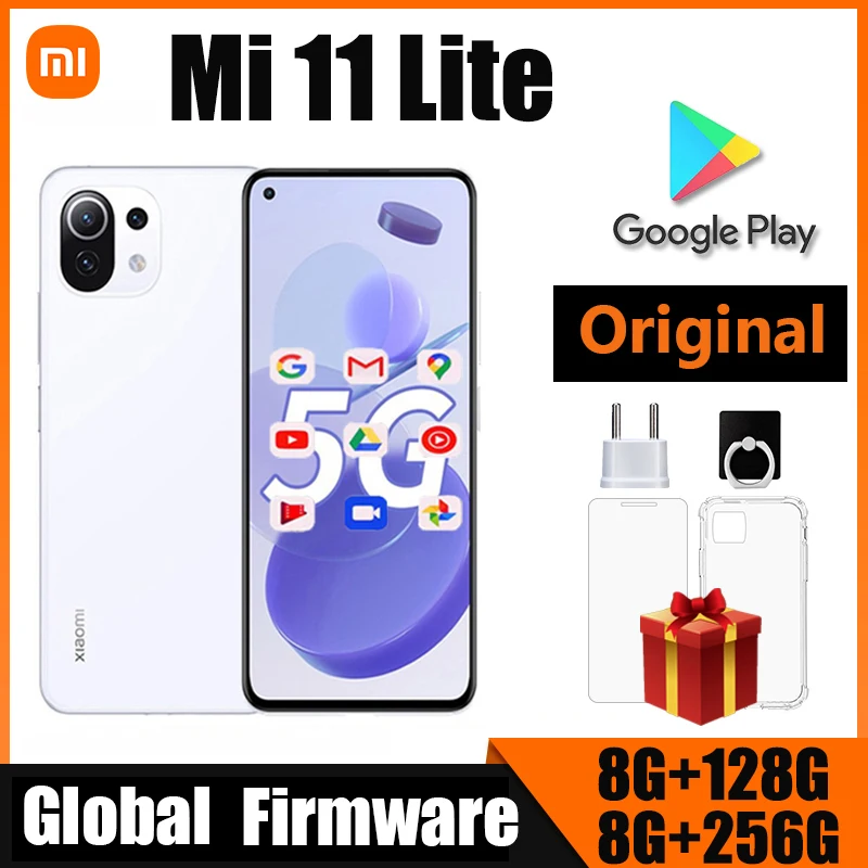 Xiaomi mi 11 Lite smartphone Cell Phones 5G  AMOLED Snapdragon 780G 64MP Full Screen 90HZ