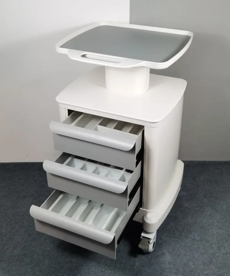 Medical Clinic Mobile Trolley With Wheels Instrument Base Storage Side Cabinet 3 Drawers Dental Laboratory Cart