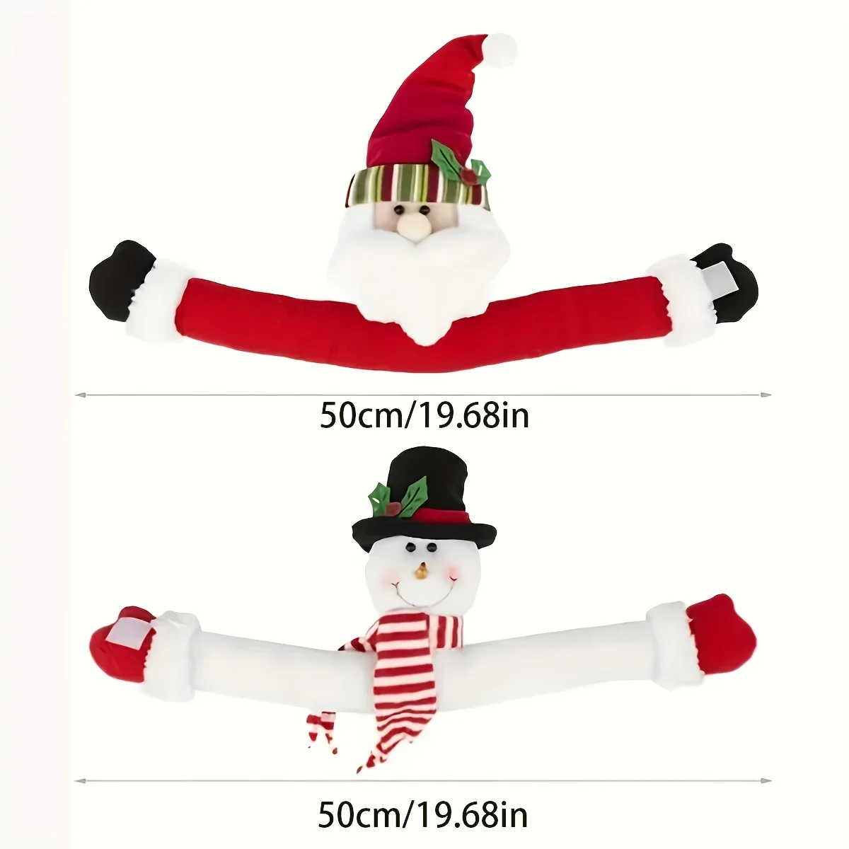 Santa Snowman Holdbacks Christmas Plush Curtain Tie Backs Detachable Velcro Design Festive Home Window Decor for Xmas Party