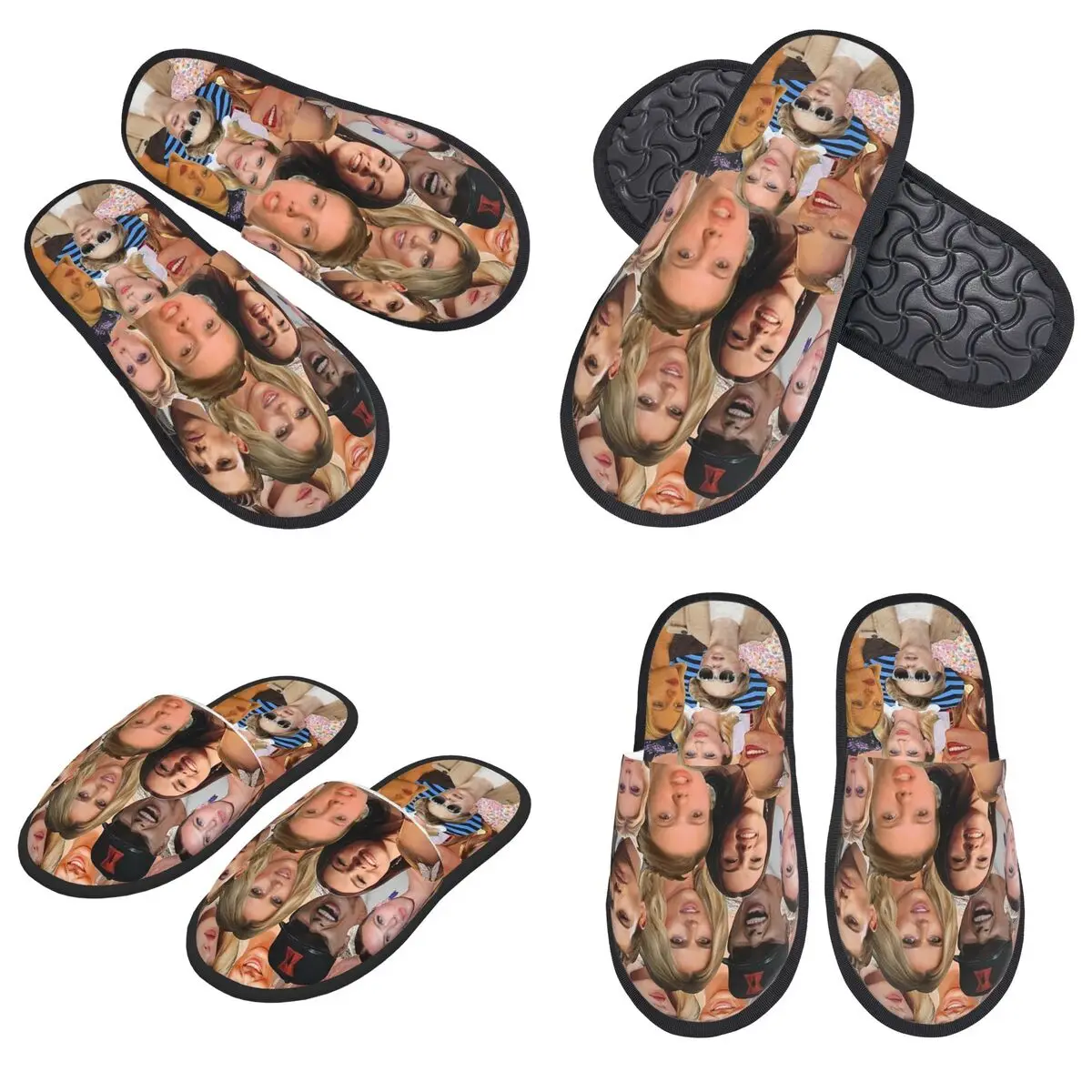 

Custom Scarlett Johansson Photo Collage Slippers Memory Foam Warm Soft Women House Slipper Indoor Fluffy Shoes