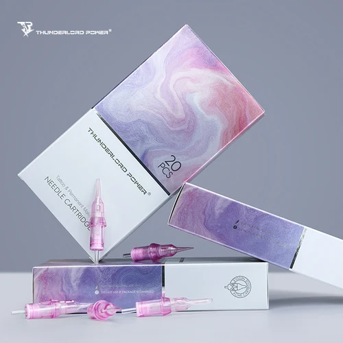 Imagen 1 del producto Cartucho de tatuaje Original gris de 20 piezas, agujas desechables con sistema de membrana estéril para agarre de máquina de maquillaje permanente