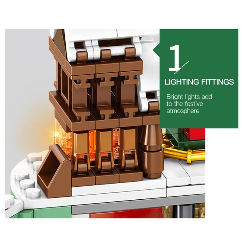 249 個クリエイティブ MOC サンタクロースクリスマスツリークリスタルボールビルディングブロックモデル DIY モジュラーアセンブリおもちゃ子供のクリスマスギフト