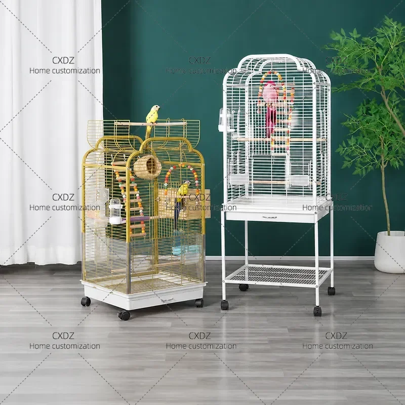 Wholesale Metal Bird Cages Multi Functional Pet Cage Large Bird Villa for Parrots Canaries Direct From Manufacturer Bulk