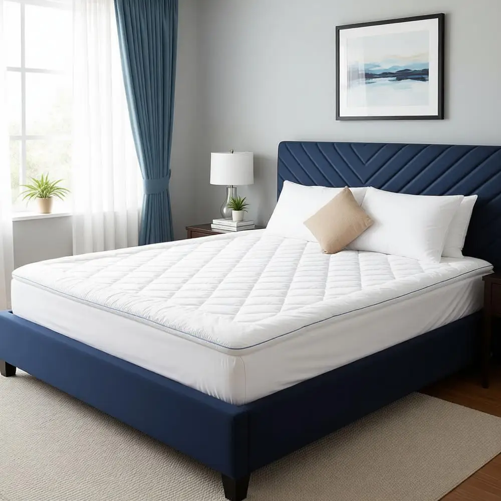 

King Size 18-22 Deep Pocket Quilted Mattress Cover - Thin Down Alternative, Noiseless & Breathable