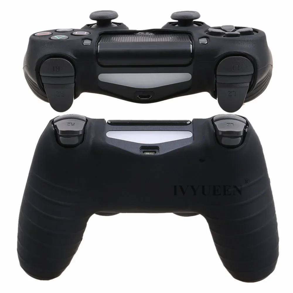 IVYUEEN for Sony PlayStation 4 PS4 DS4 Pro Slim Controller Silicone Case Protective Cover Skin Thumb Grips Caps for Dualshock 4