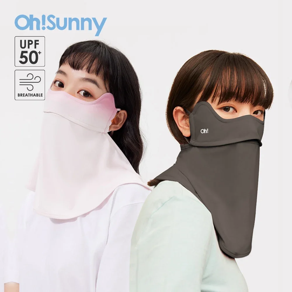 OhSunny Women Face Cover with Neck Summer Outdoor Anti-Dust Sun Protection Quick Dry Soft Breathable Washable Adjustable