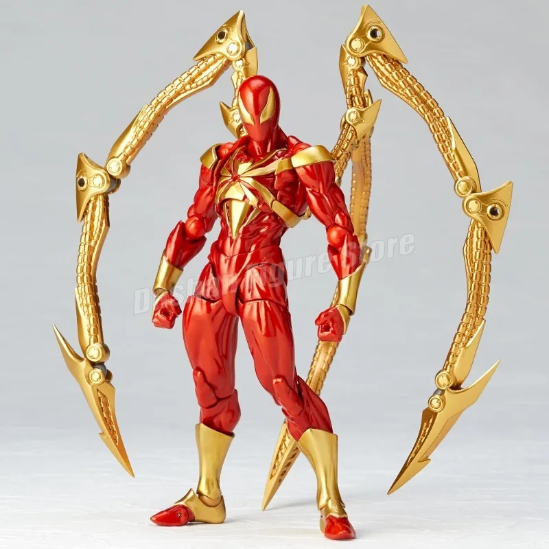 Revoltech Iron Spider Action Figure Kaiyodo Amazing Yamaguchi Spider-Man Model Collection Marvel Spiderman Parker Figurine Toys