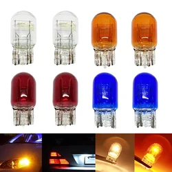 2Pcs T20 7443 W21 5W Clear Glass Turn Signal Brake Stop Tail Lights Bulb Daytime Running Lights Turn Stop Brake Tail Bulbs Amber