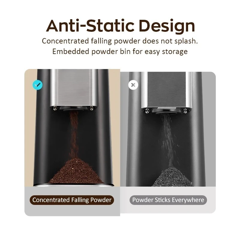 전기 커피 머신 상업용 원뿔형 버 커피 48단계 정밀 설정 그라인더 자동 커피 원두 분쇄기