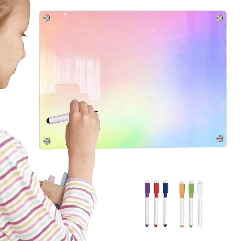 Acryl Planer für Kühlschrank Acryl magnetische Whiteboard lösch bare multifunktion ale Planer Memo mit 6 Whiteboard Marker Planung