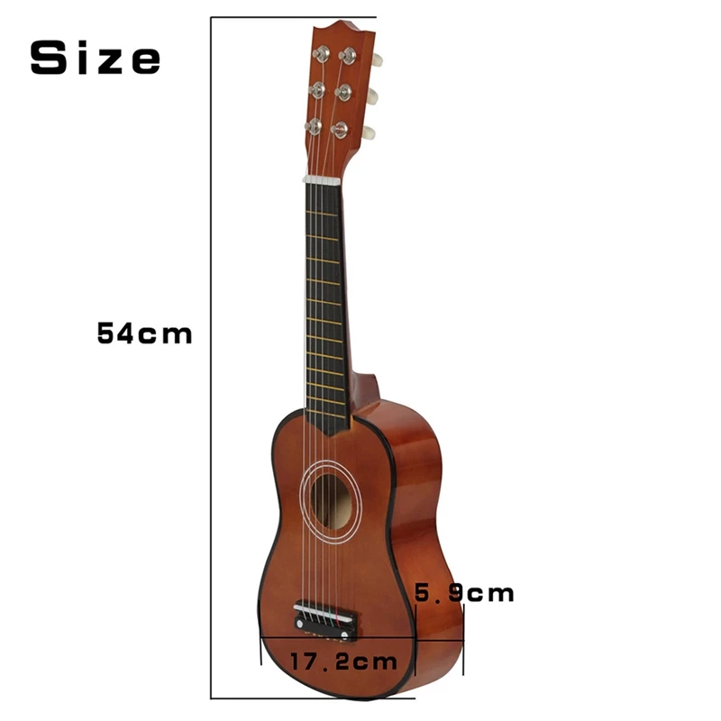 Mini Guitarra pequeña de tilo para niños, 21 pulgadas, 6 cuerdas, instrumento Musical, juguete