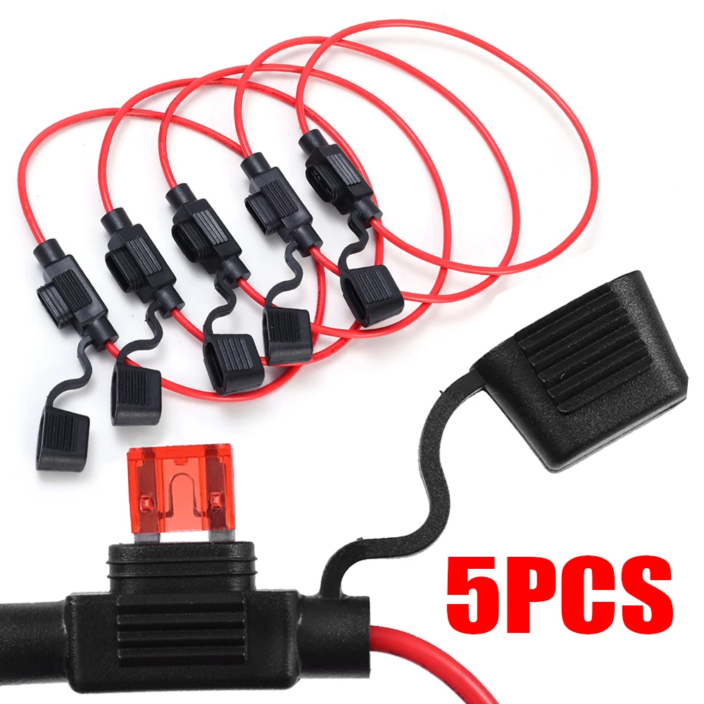 Mini Blade Fuse Holder 18AWG Waterproof Auto Boat Inline Copper Contacts Circuit Protection 32V 15A Car Replacement Accessories