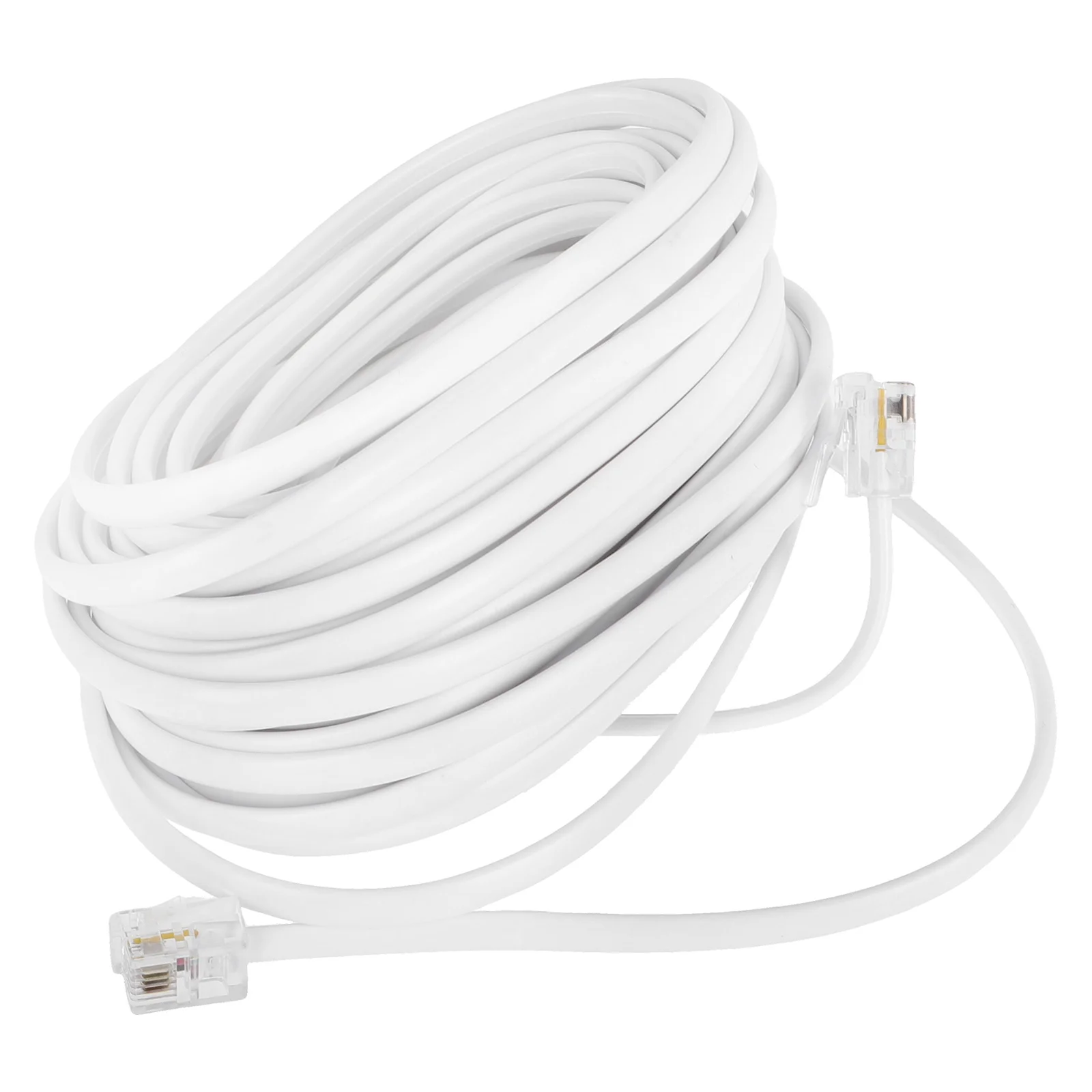 

Telephone Line Cables 4 Cores RJ11 RJ14 6P4C Landline Phone Cord 25FT 762M Durable Easy Connection Plastic Wire