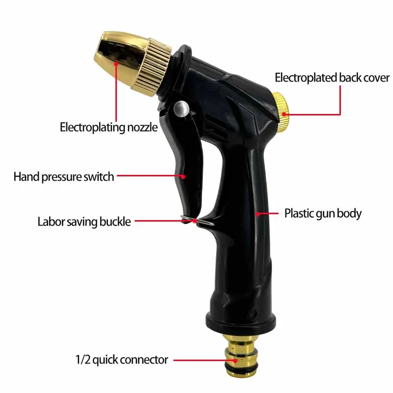 مسدس مياه جديد لسقي الحديقة ، فوهة أنابيب المياه ، أداة الري في الحديقة ، مسدس مياه لغسيل السيارات بالضغط العالي #3