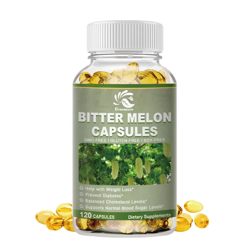 Greensure 60/120 Pcs Organic Bitter Melon Extract Capsules Supports Body, Digestive, Skin, Immune & Overall Wellness