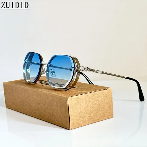 Imagen 1 del producto 2024 Gafas De Sol Steampunk para Hombre, Gafas De Sol cuadradas De moda Punk, Gafas De Sol De diseñador para Mujer, Gafas De Sol De moda para Hombre