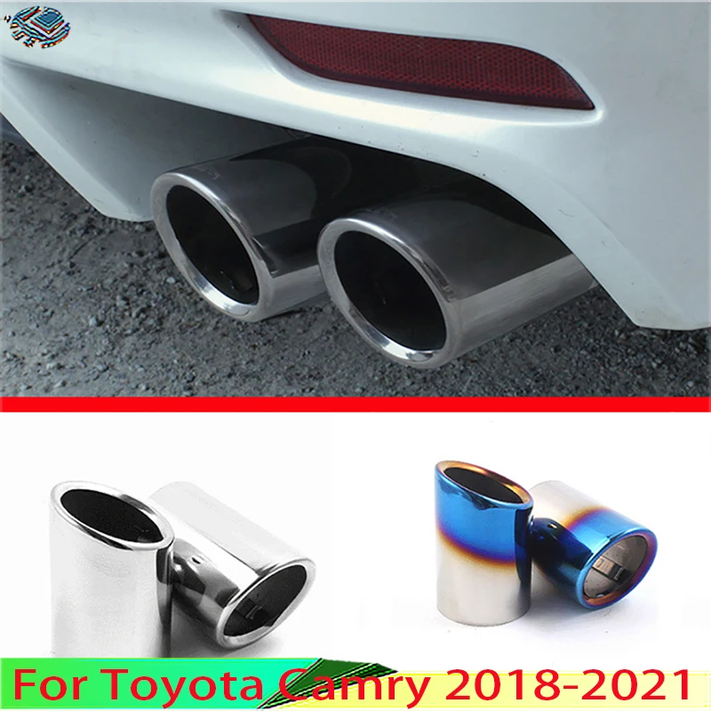 

For Toyota Camry 2018 2019 2020 2021 Car Accessories Stainless Steel exhaust muffler tip A set of 2 PCS