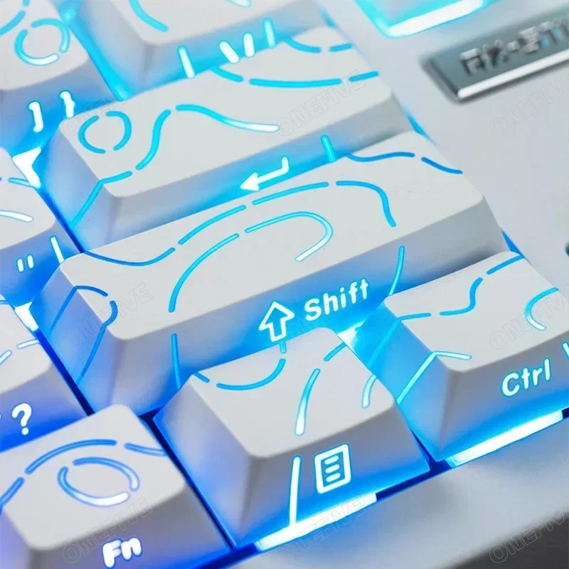 

Contour 4.0 Side Engraved Keycap PBT Translucent 97 Key Gaming Mechanical Keyboard Key Cap White For Magnetic Switch