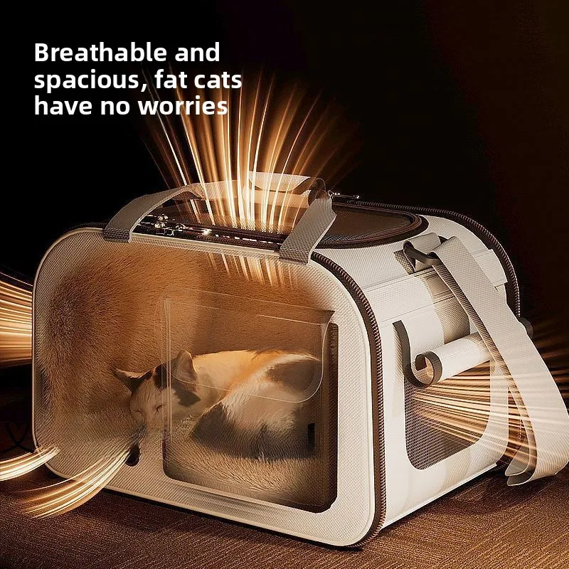 Warm Large Portable Cat Dog Carrier for Winter, Crossbody Travel Pet Backpack, Pet Accessory