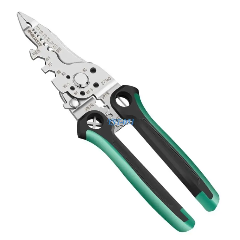 E15A Electrician Wire Stripper Pliers Featuring 7Functions as Stripping Cutting Gripping With Comfortable NonSlip Handle