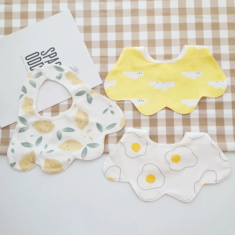 Cartoon Baby Bibs Petal Shape Cotton Newborn Saliva Towel Waterproof Baby Bibs Cute Rabbit Feeding Burp Cloths Baby Goods 0-24M