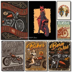 Vintage Motorcycle Poster Motorcycle Art Poster Canvas Print Painting Vintage Bar Club Wall Art Decoration Painting