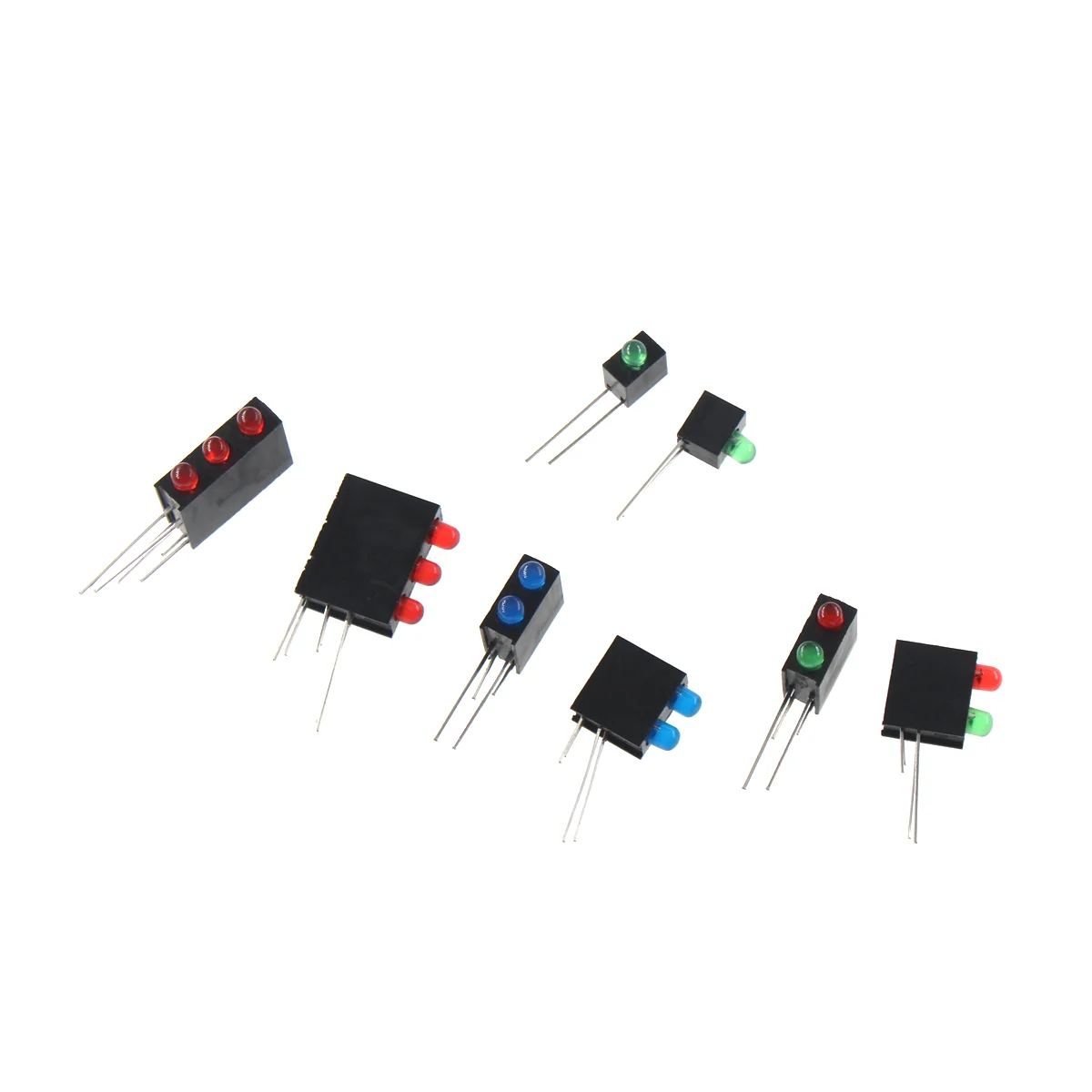 20PCS F3mmLED 1 hole 2 hole 3 hole lamp holder with lamp bead 3 hole holder Red green Yellow Blue green 90 degree bent foot PCB