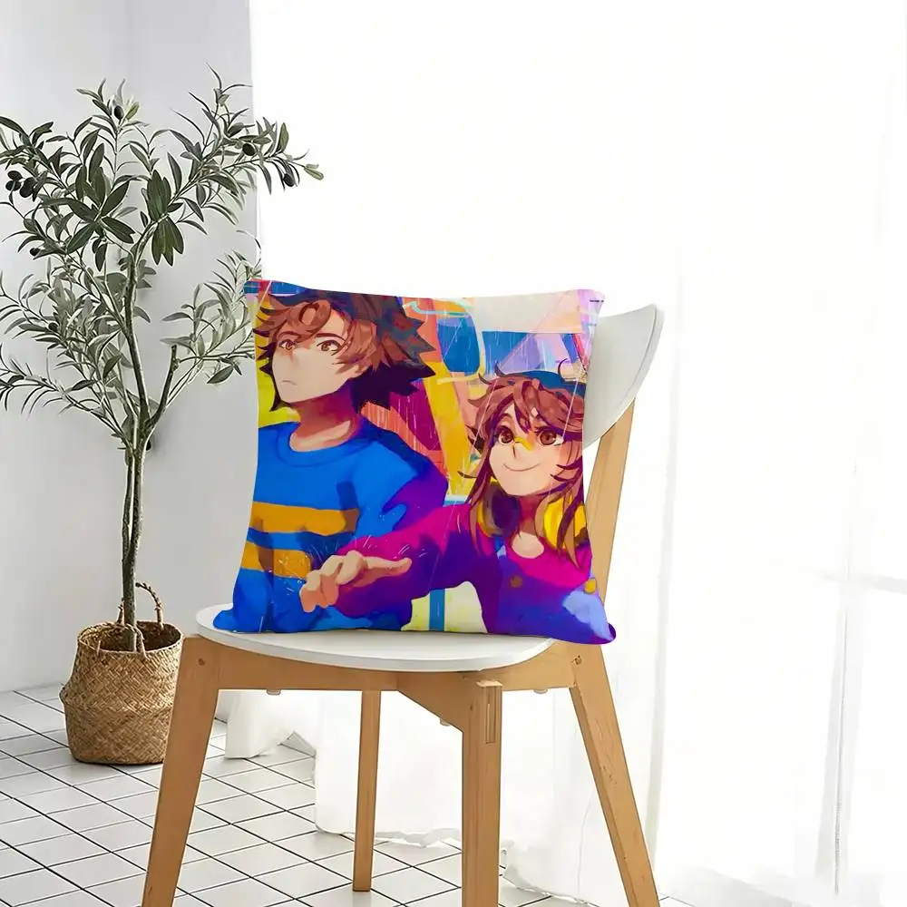 Anime Until T-Then Cathy  Square Double-Sided printed Pillow Case Bedroom Bedside Pillow Sofa Cushion Cover Gift