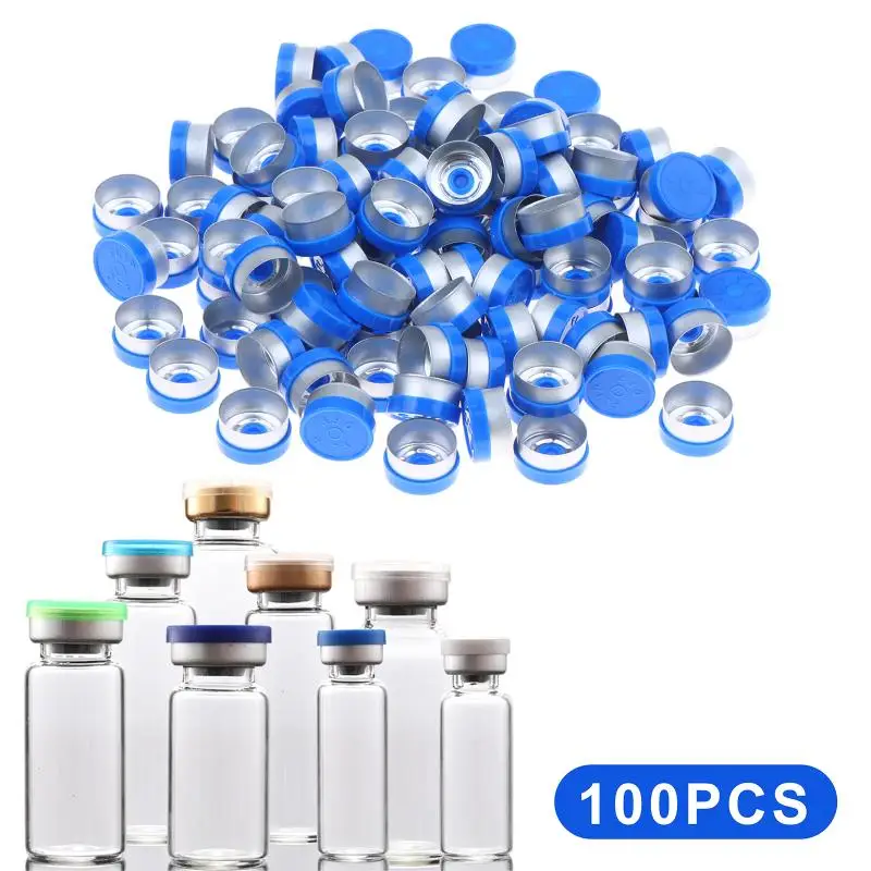 Flip Off Aluminum Vial Sealing Tops 100Pcs 13mm OD Rust Proof for Medical Glass Bottles Pharmaceutical Storage Use
